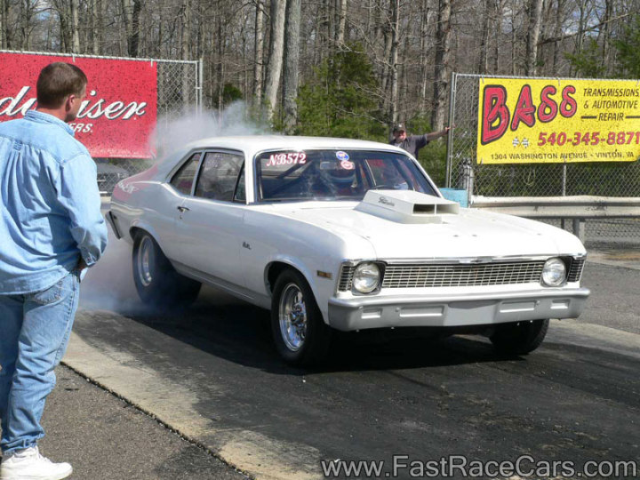 White 71 Nova Burnout